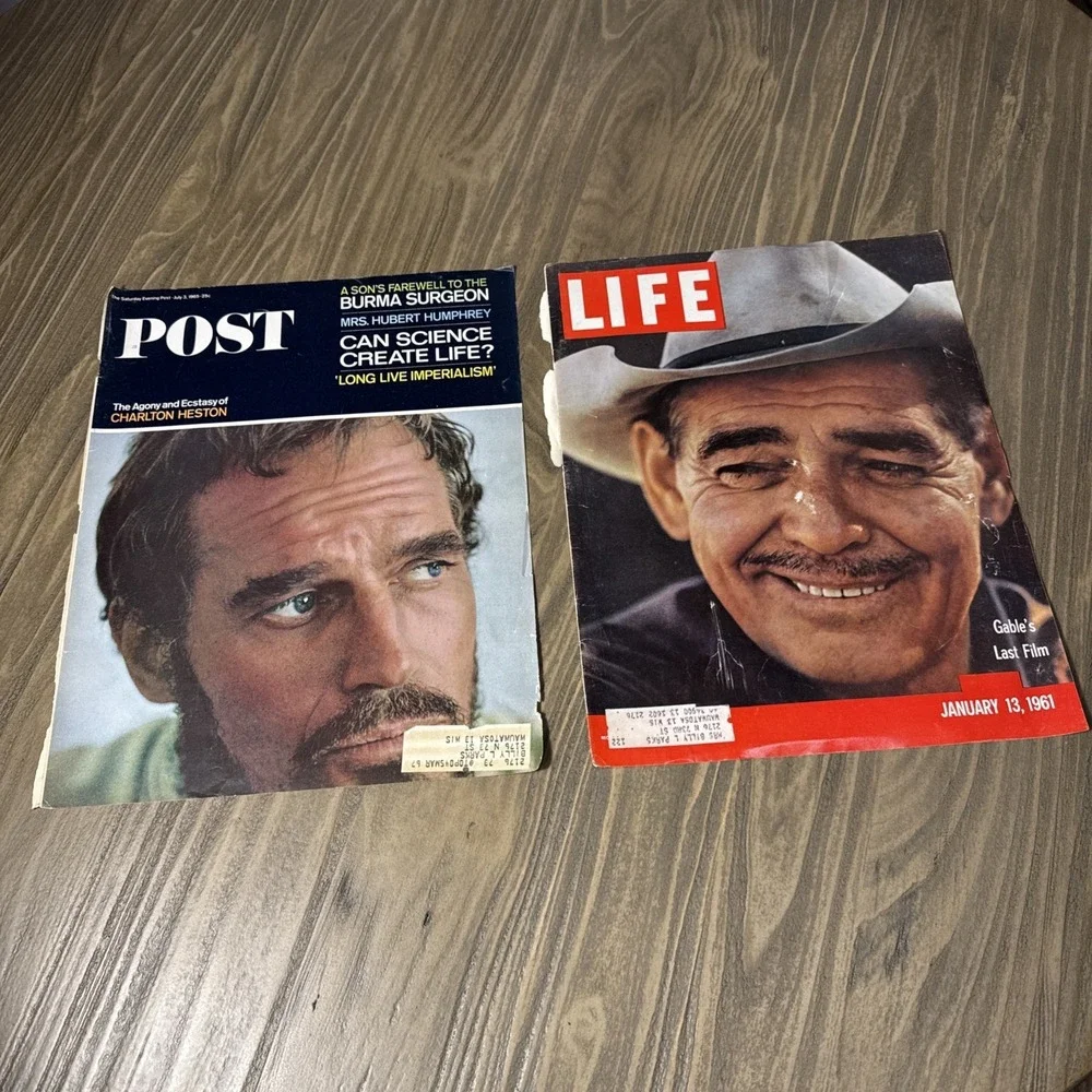 LIFE & Saturday Evening Post Magazine Covers Only 1961 1965 Gable Heston Lot 2‎
